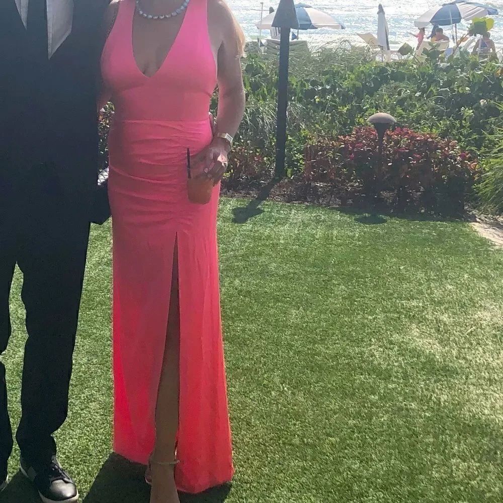 Alice and Olivia hot pink racerback dress EUC